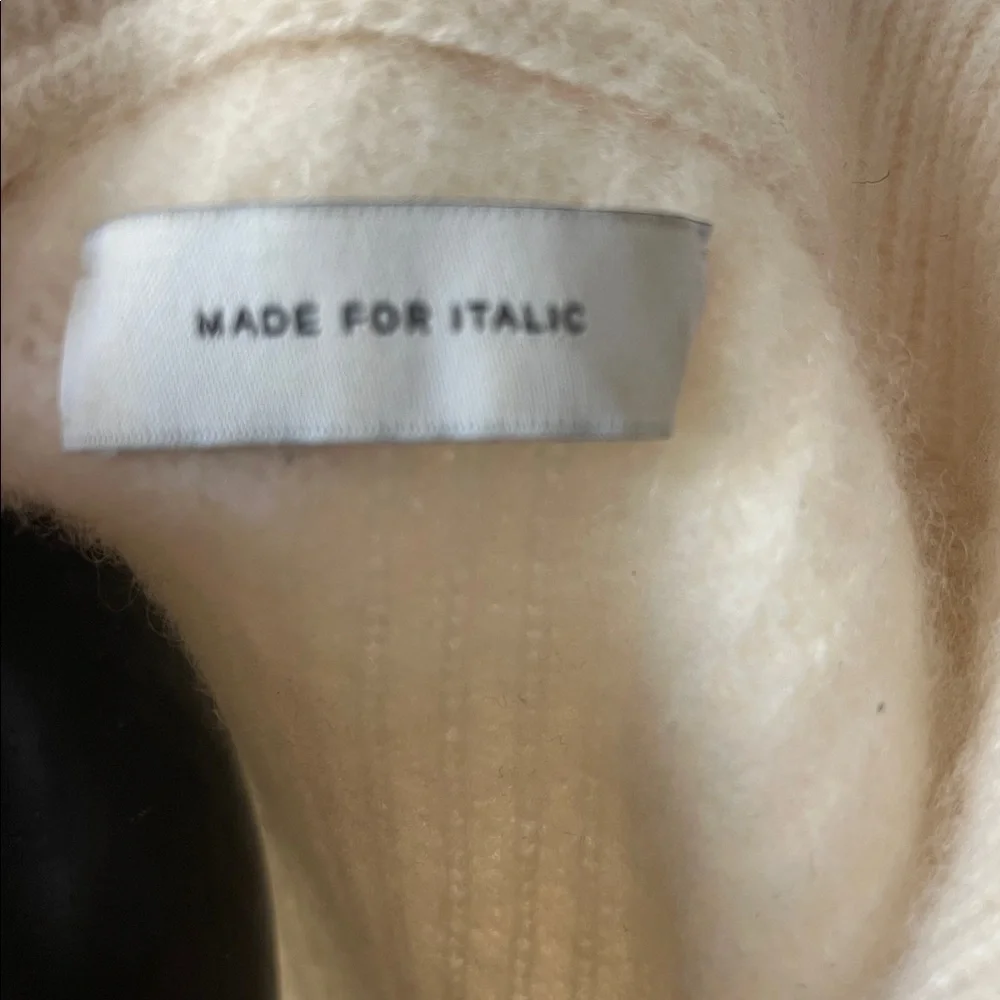 Cream Quarter-Zip Ribbed Cashmere Sweater - Picture 2 of 9